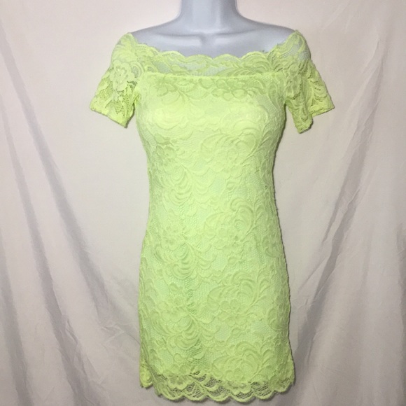 neon green dress h&m